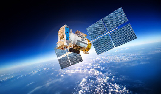 Space satellite orbiting the earth